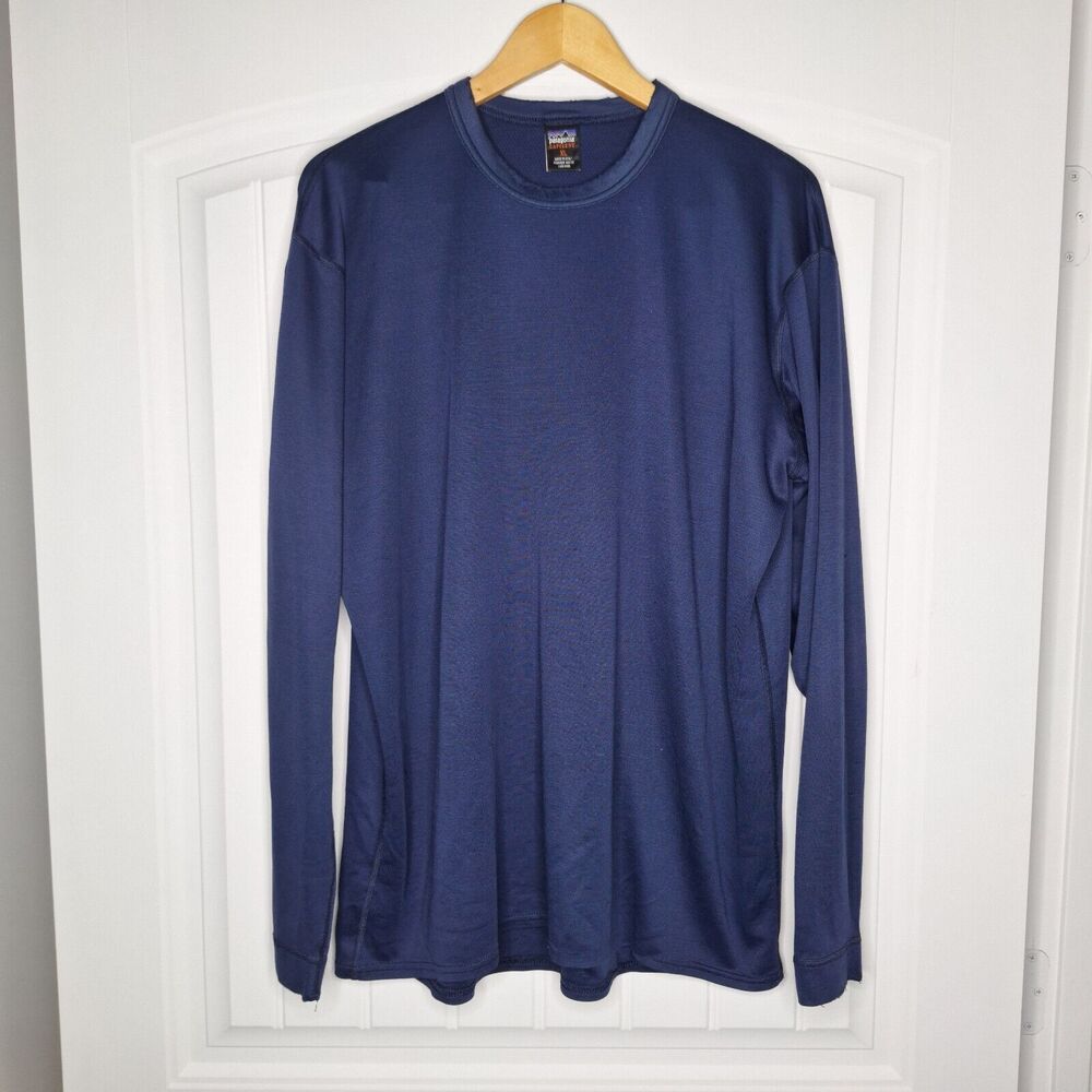 Patagonia Capilene Shirt Mens XL Navy Blue Long Sleeve Baselayer Made in USA